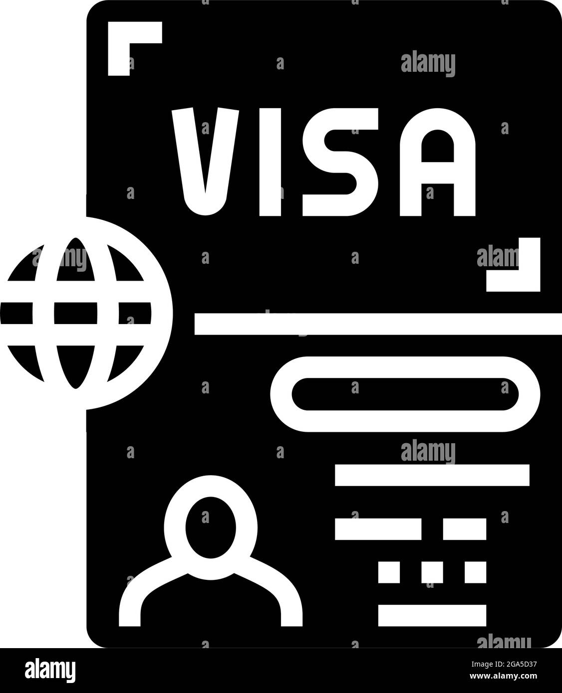 permitting document visa glyph icon vector illustration Stock Vector