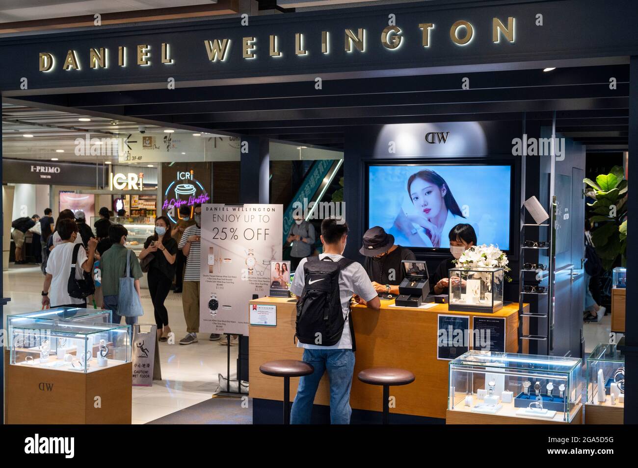 China. 28th July, 2021. Shoppers seen at the watchmaker brand Daniel Wellington store