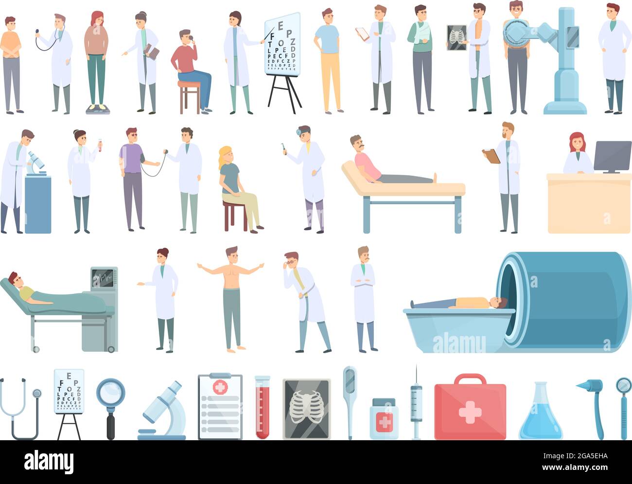 Medical examination icons set cartoon vector. Health check. Test lipid
