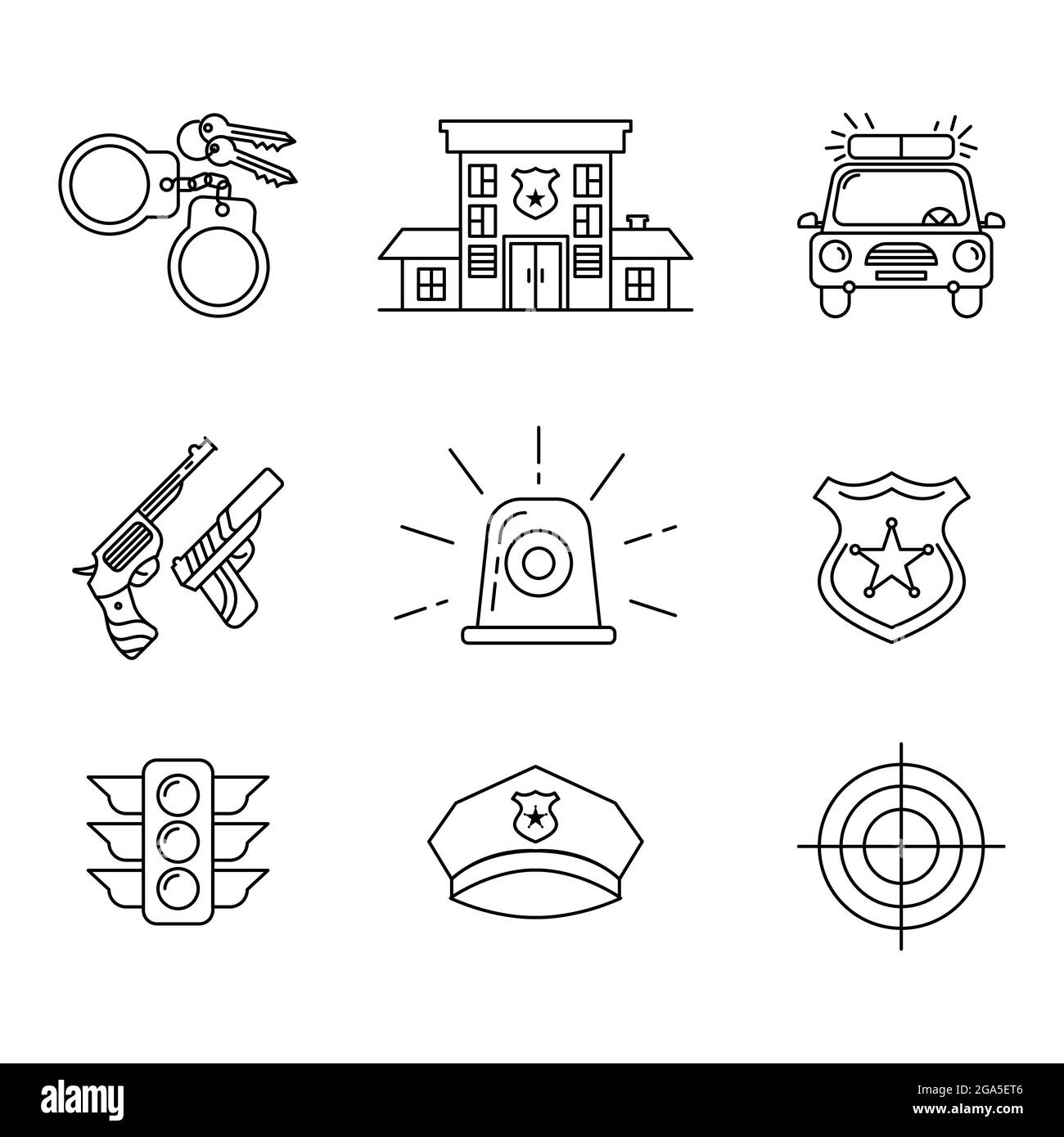 Police badge vector illustration Black and White Stock Photos & Images ...