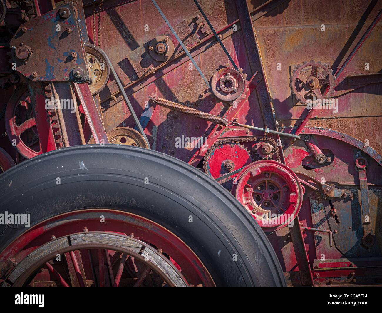 Old rusty farm machinery in the Palouse area of Washington state Stock Photo