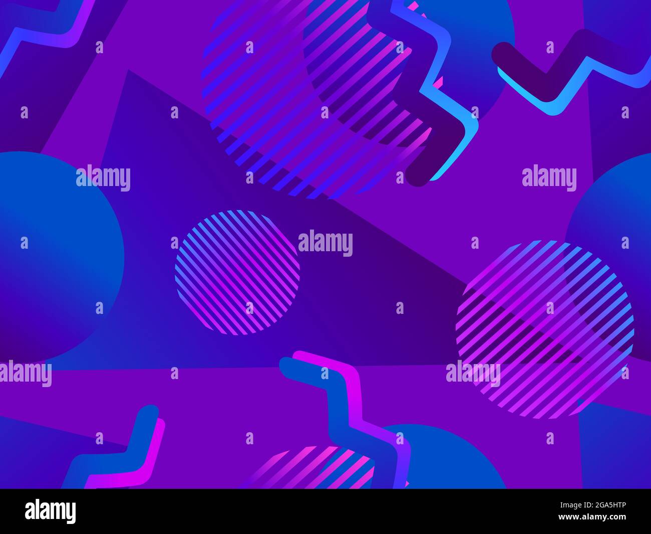 Geometric seamless pattern in 80s style with memphis elements. Colorful ...