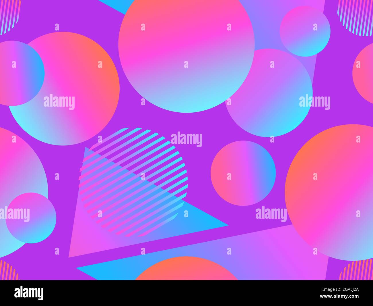 Geometric seamless pattern in 80s style with memphis elements. Colorful ...