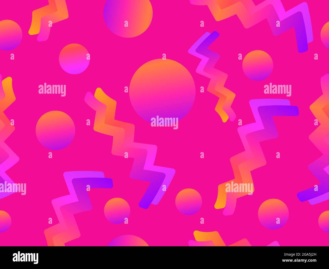 Geometric seamless pattern in 80s style with memphis elements. Colorful ...