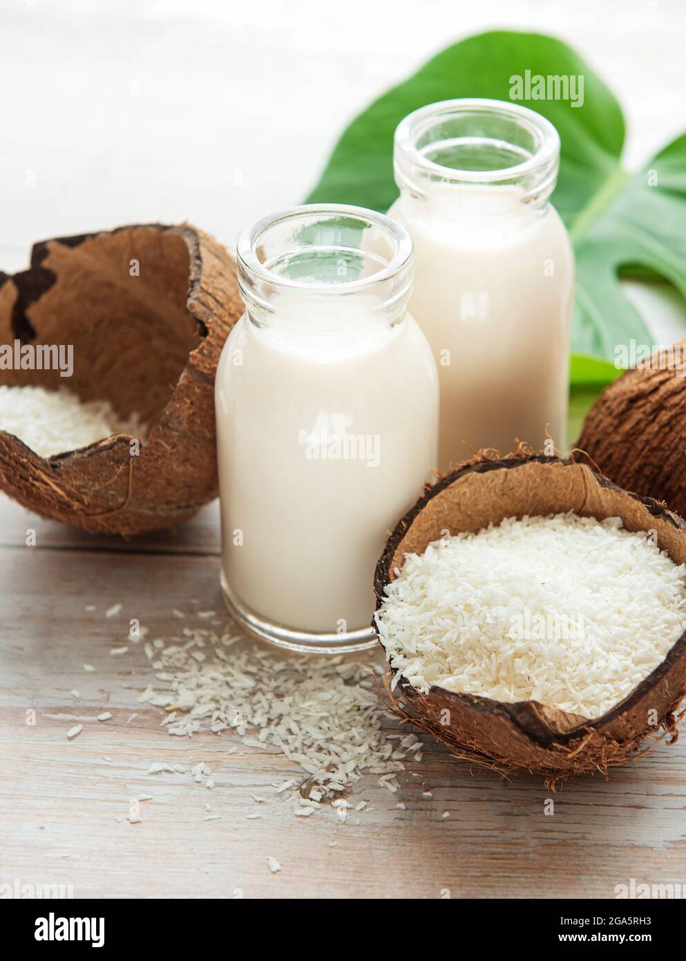 Fresh coconut milk, vegan non dairy healthy drink Stock Photo Alamy