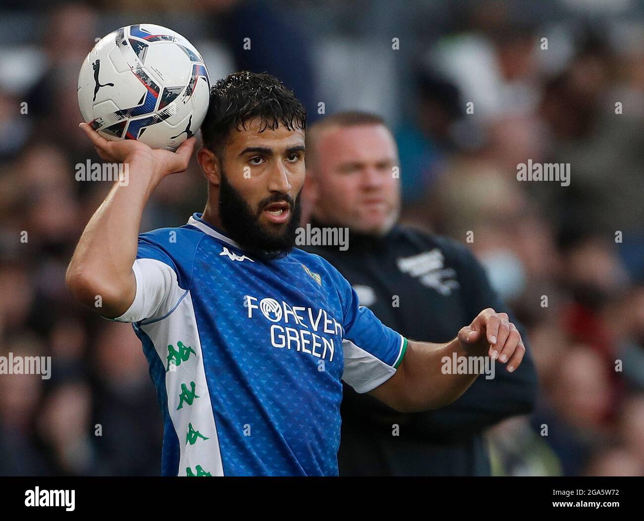 Derby, England, 28th July 2021.  Nabil Fekir of Real Betis during the Pre Season Friendly match at Pride Park Stadium, Derby. Picture credit should read: Darren Staples / Sportimage Stock Photo