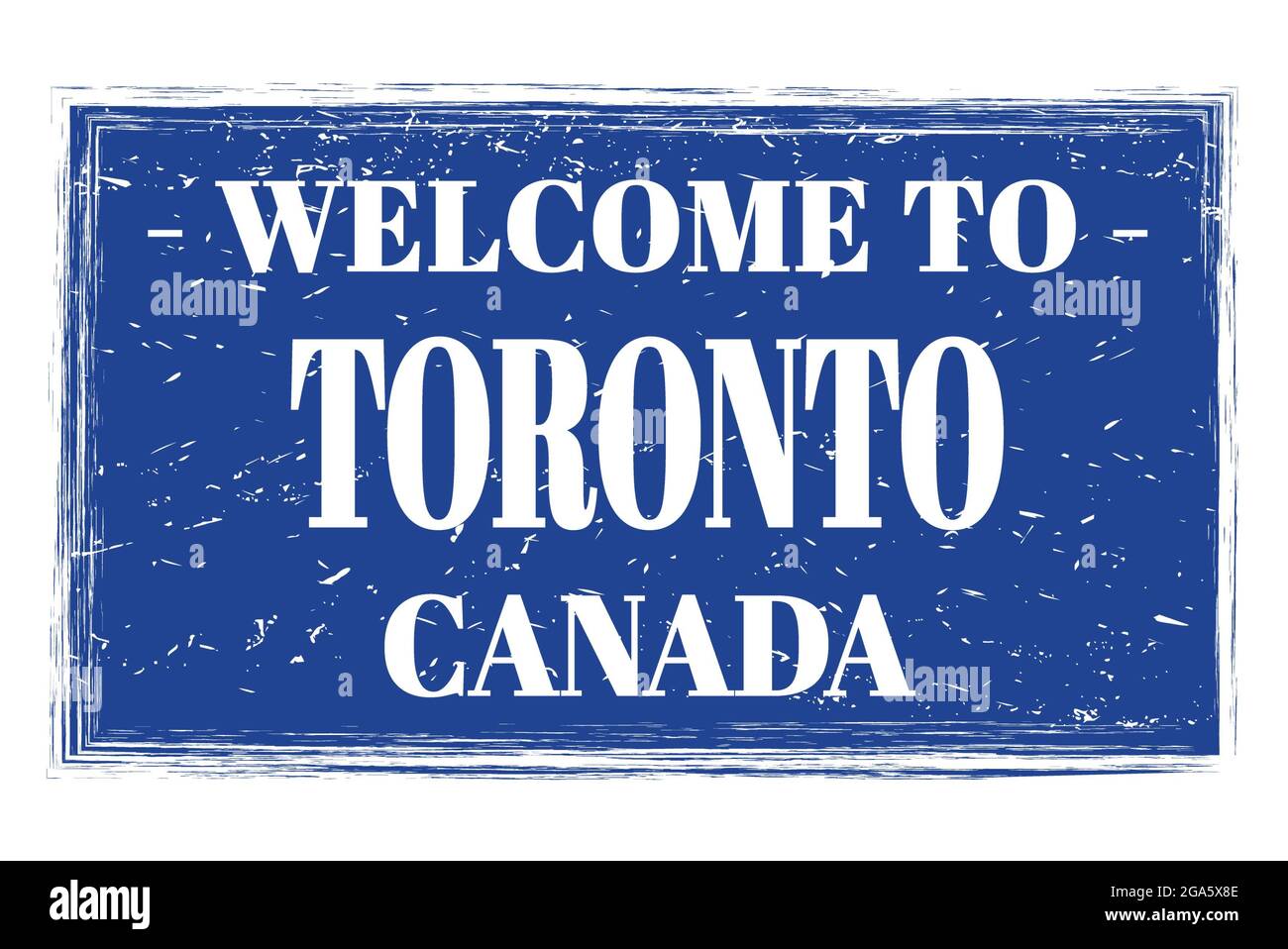 TO TORONTO CANADA, words written on blue rectangle post stamp