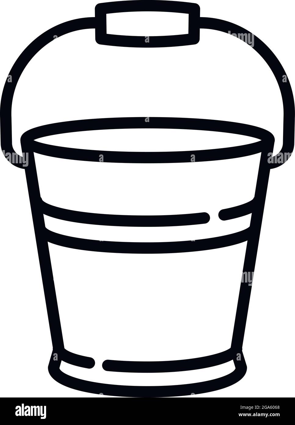 Gardening bucket icon. Outline gardening bucket vector icon for web design isolated on white background Stock Vector