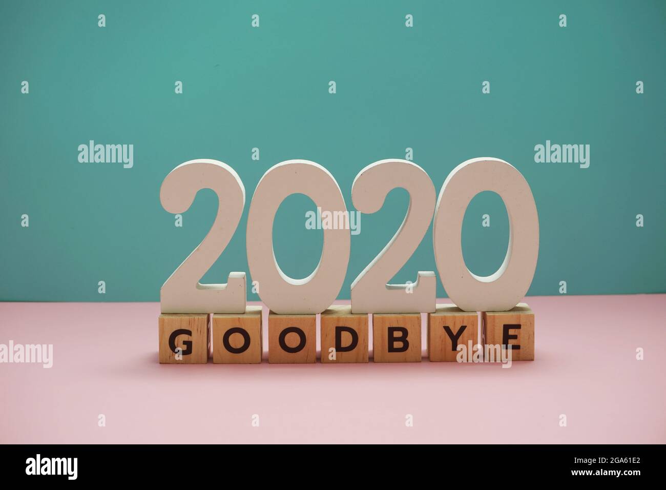 Goodbye 2020 alphabet letters on pink and blue background Stock Photo ...