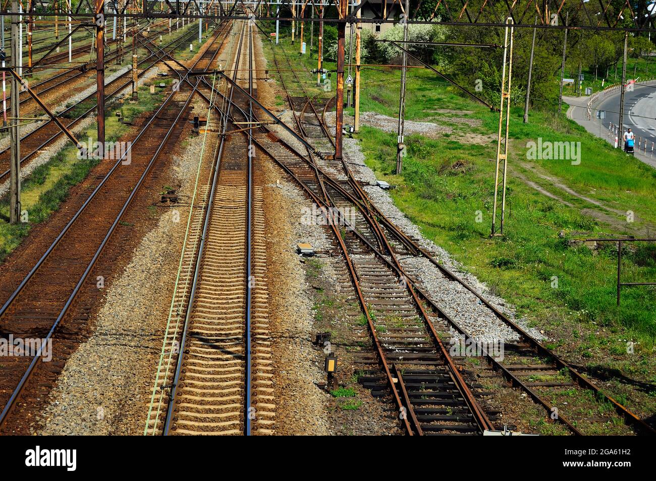Railway infrastructure, rails, power supply, signaling. Summer Stock ...
