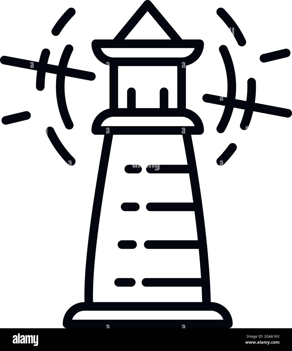 Radar lighthouse icon. Outline radar lighthouse vector icon for web design isolated on white background Stock Vector