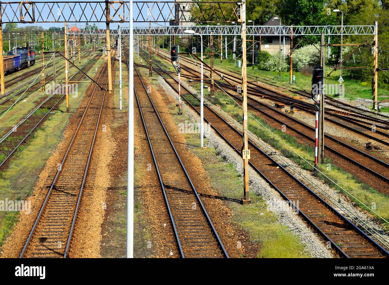 Railway infrastructure, rails, power supply, signaling. Summer Stock ...
