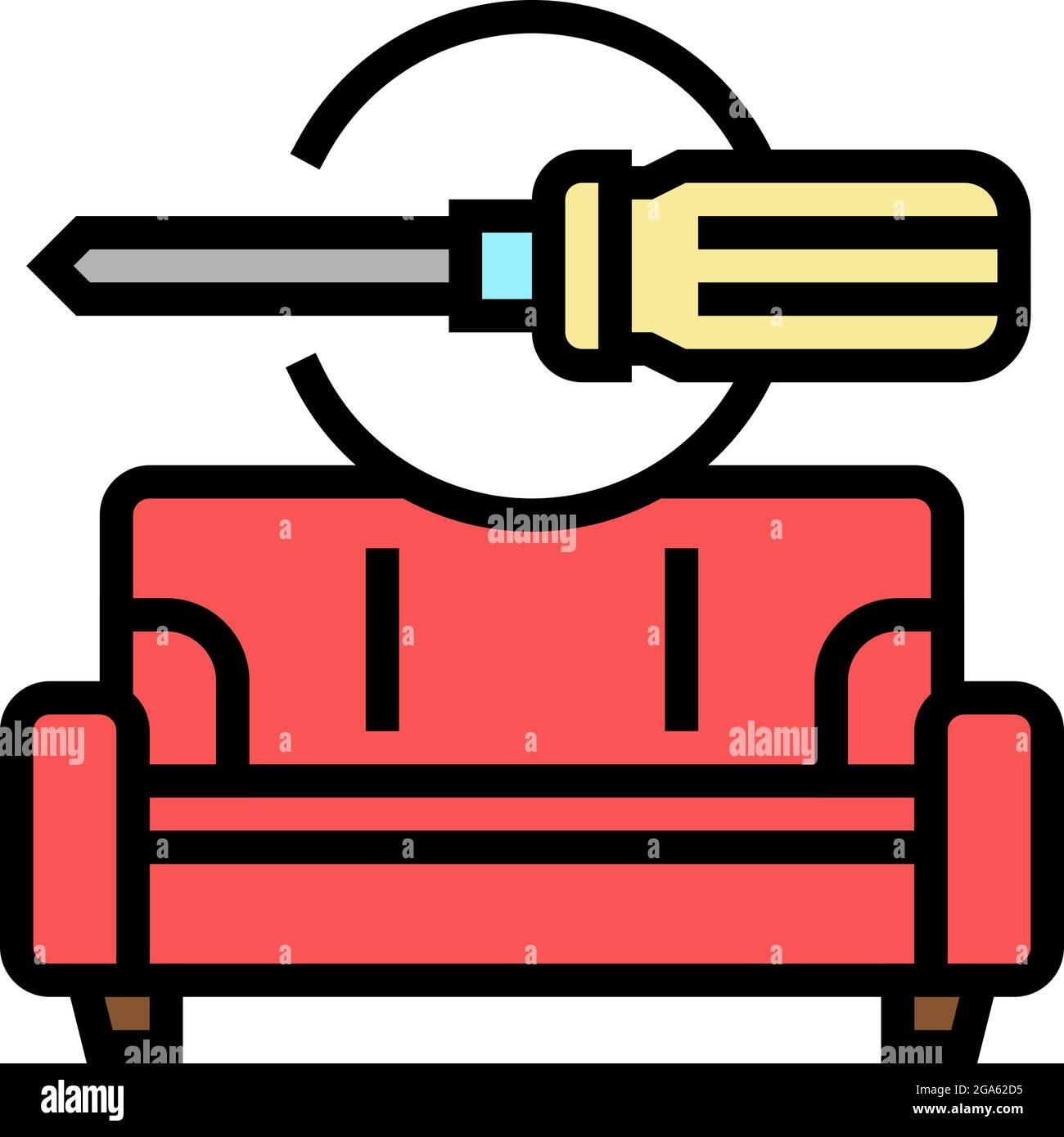 furniture repair color icon vector illustration Stock Vector Image