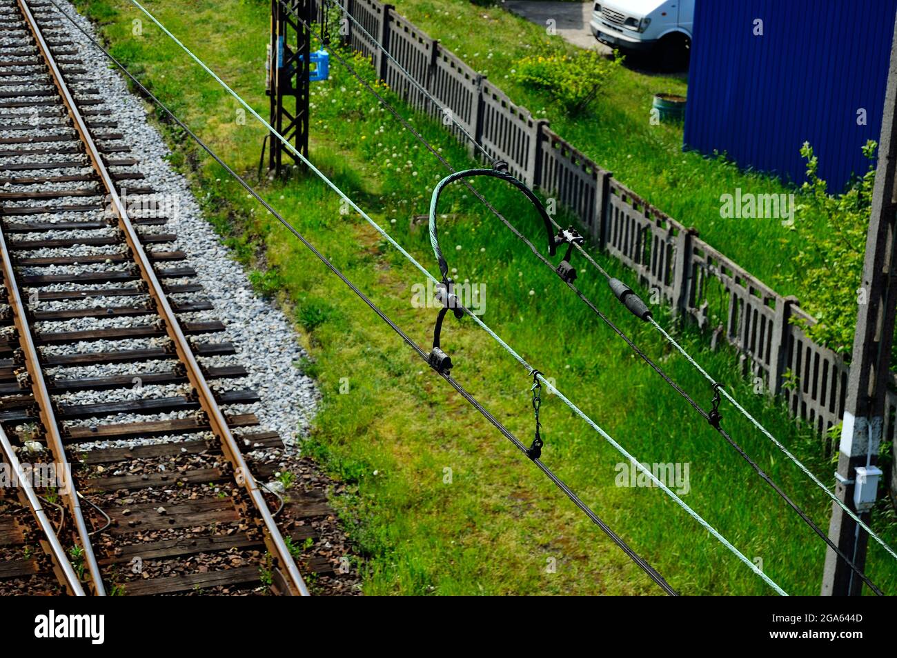 Railway infrastructure, rails, power supply, signaling. Summer Stock ...