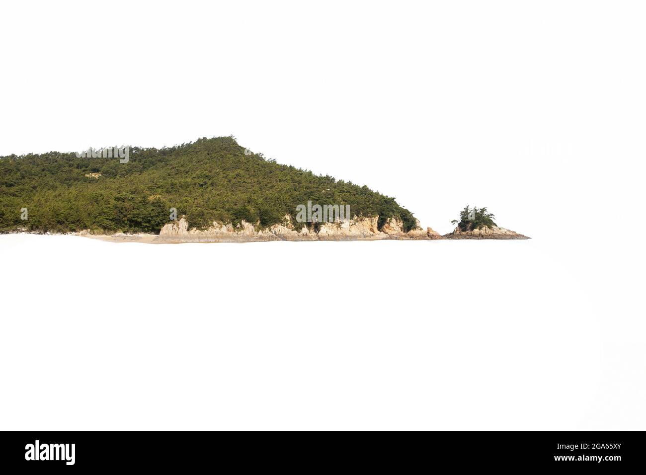 Island isolated on white background Stock Photo