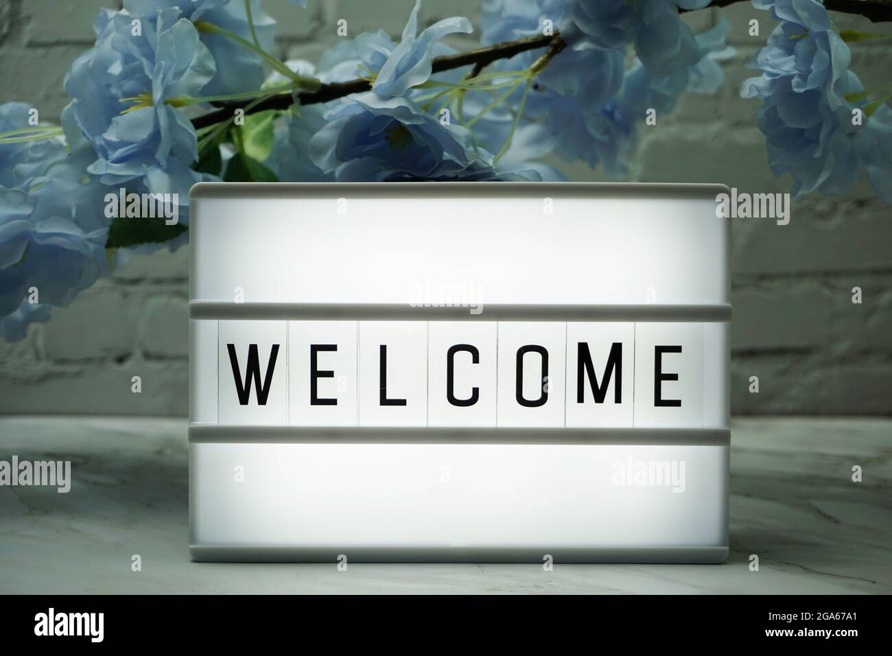 Retro welcome party light sign hi-res stock photography and images - Alamy