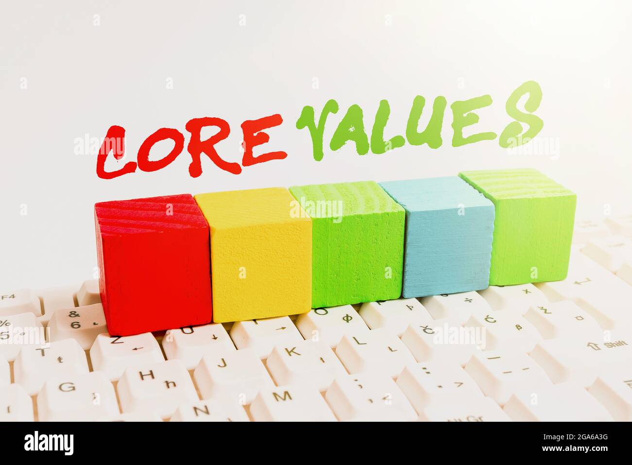 Text sign showing Core Values. Business showcase principles which guide