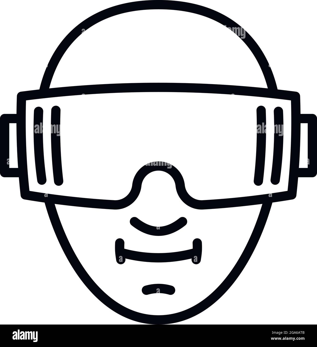Mask game goggles icon. Outline mask game goggles vector icon for web