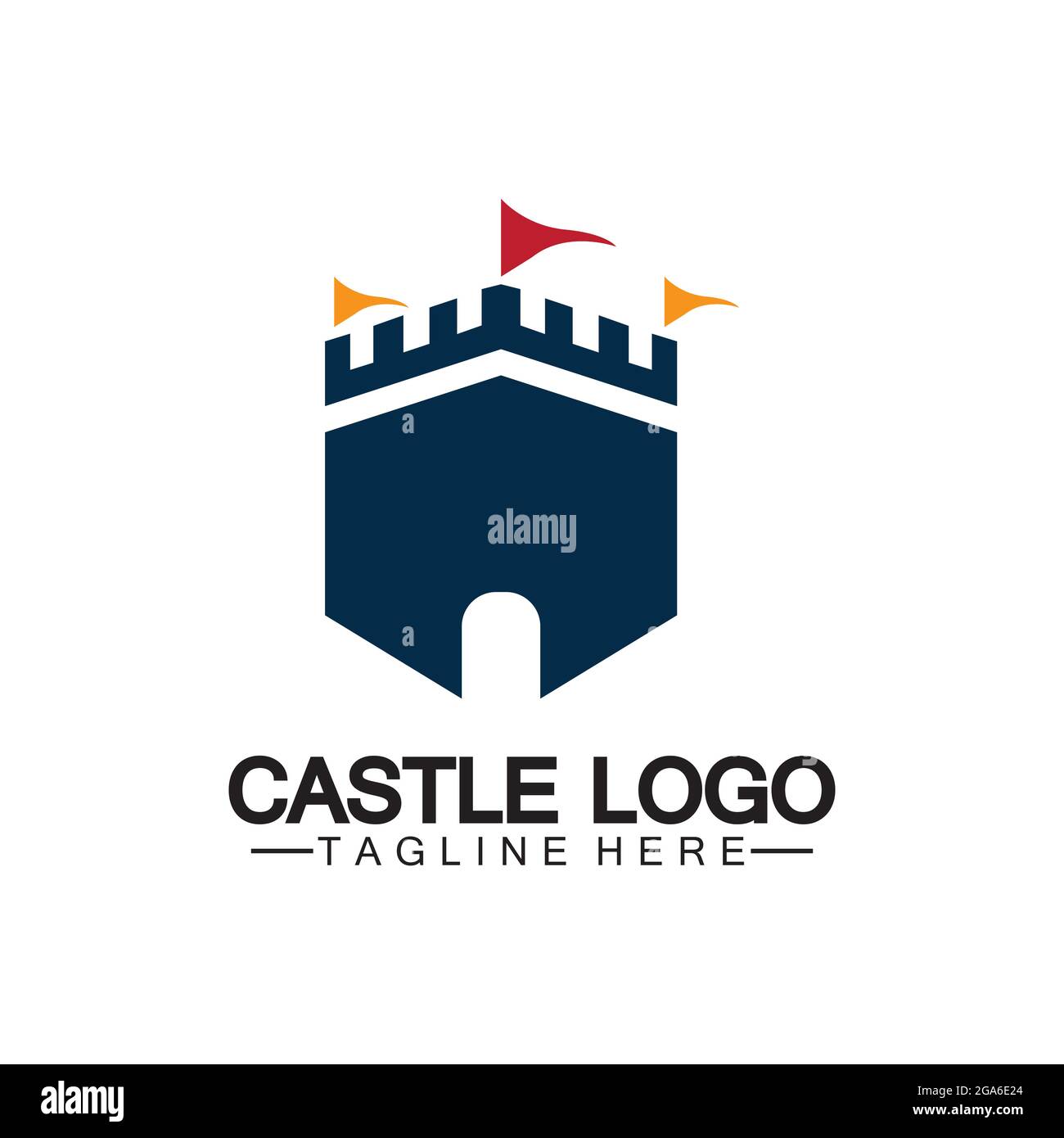 Castle Logo symbol vector illustration design template Stock Vector