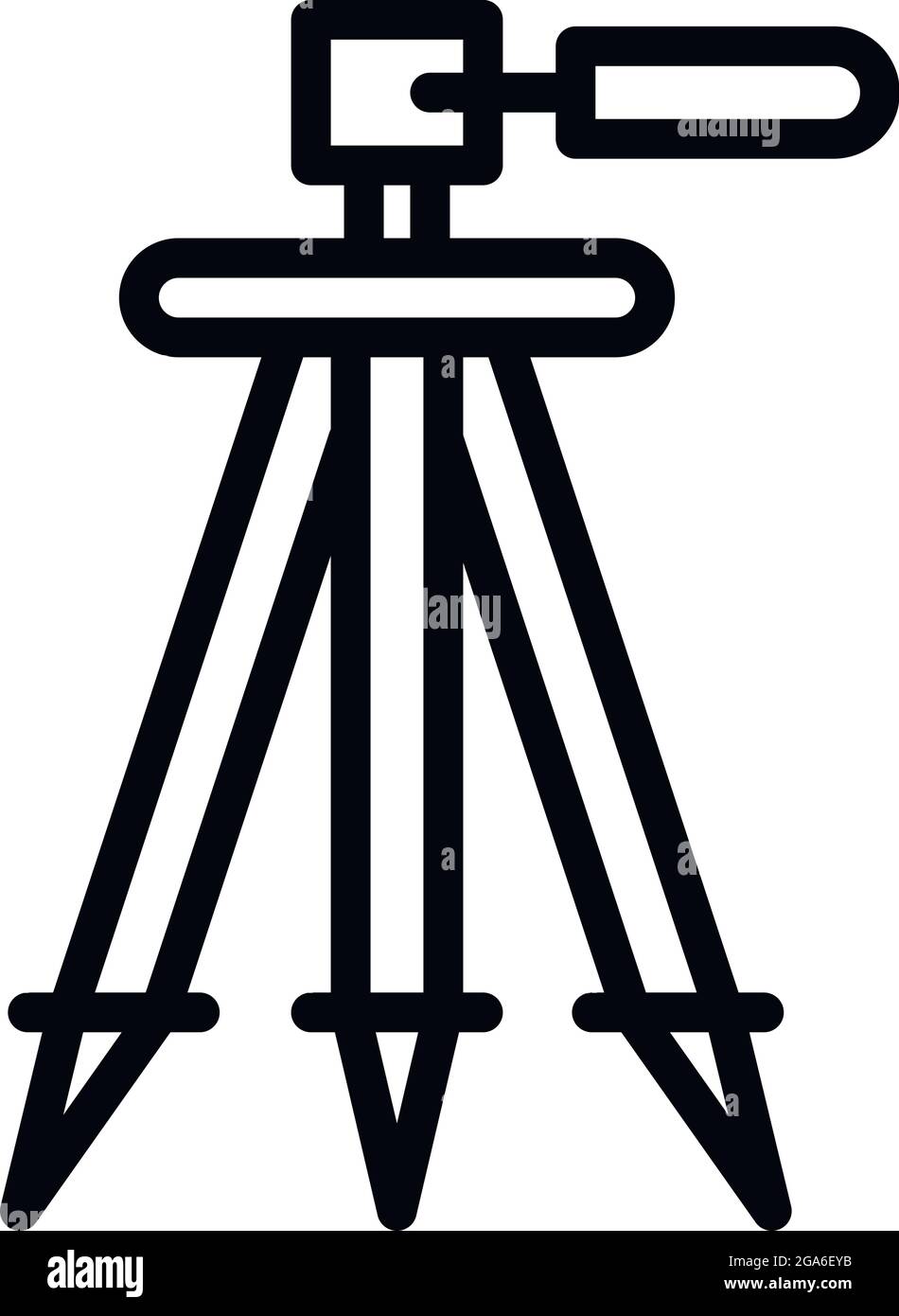 Camera tripod icon. Outline camera tripod vector icon for web design