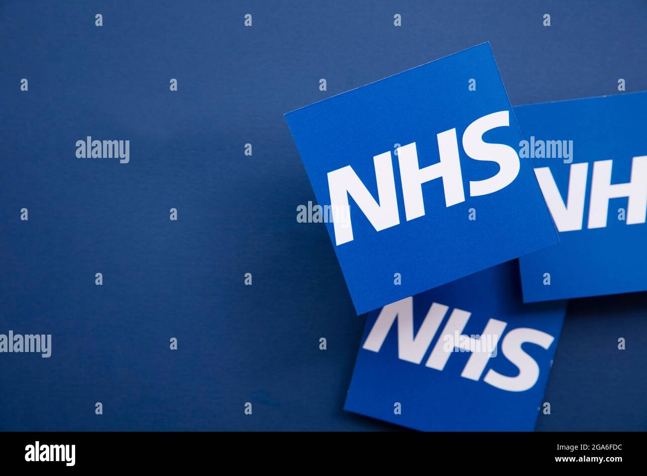 LONDON, UK - July 2021: NHS National health service logo on a blue background Stock Photo