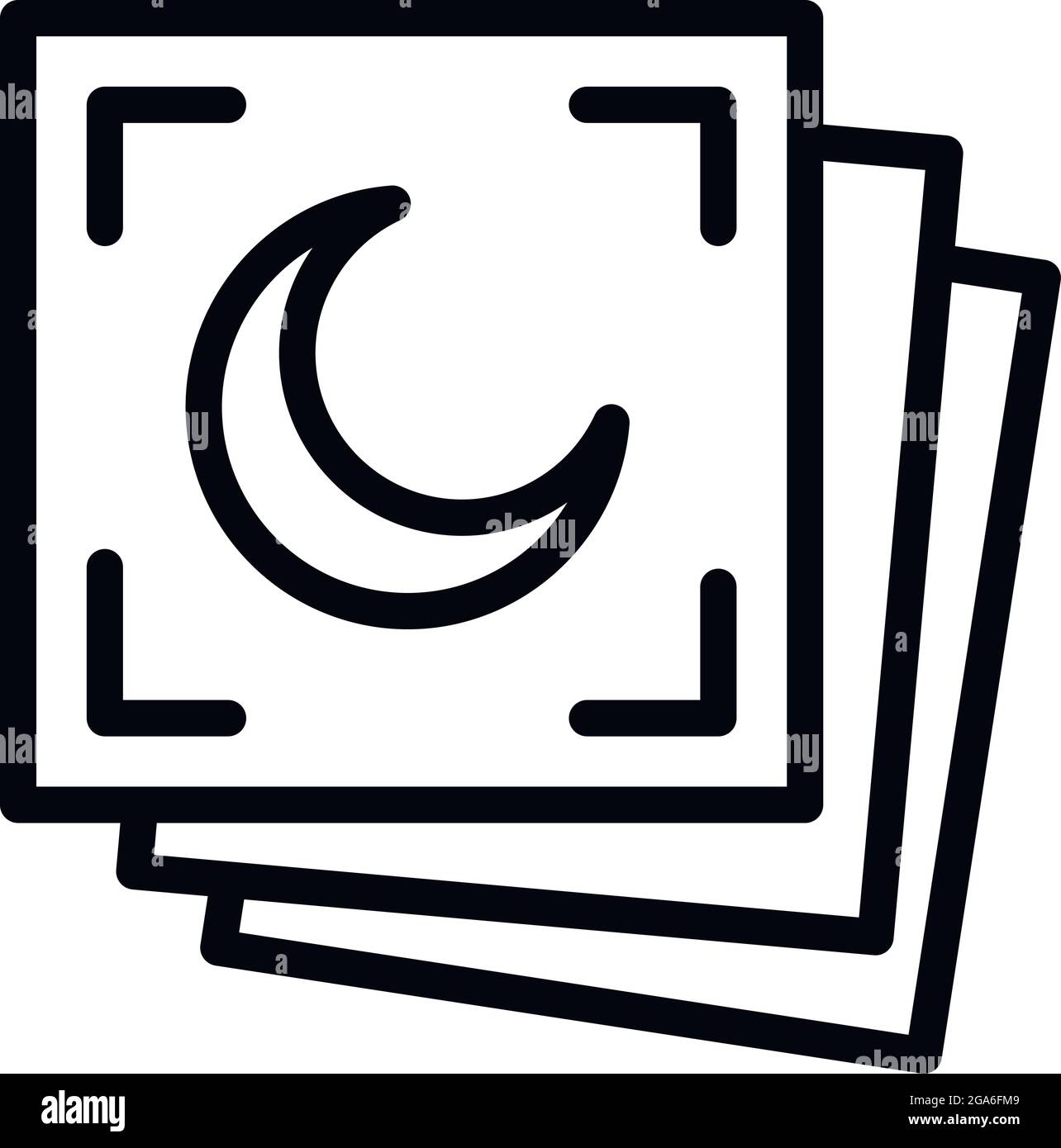 Moon photo icon. Outline moon photo vector icon for web design isolated ...