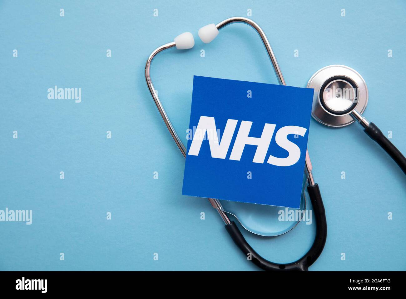 LONDON, UK July 2021 NHS National health service logo with a