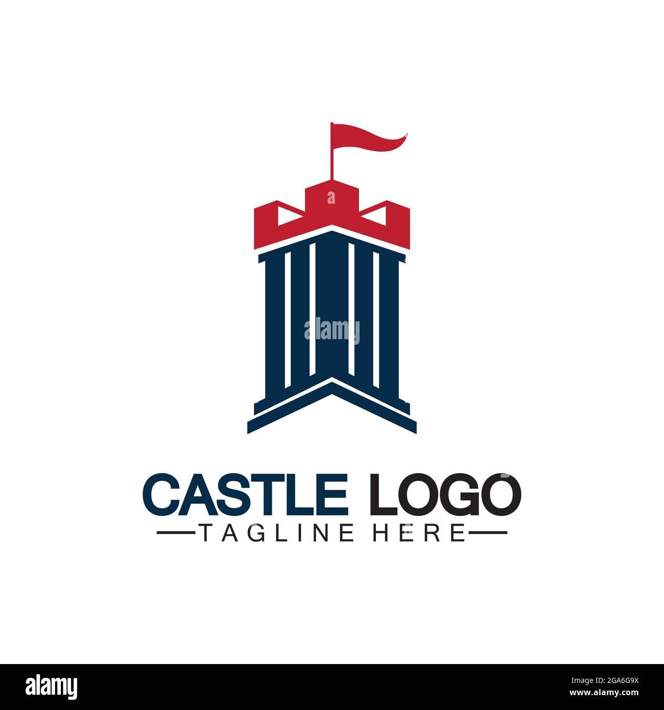 Castle Logo symbol vector illustration design template Stock Vector