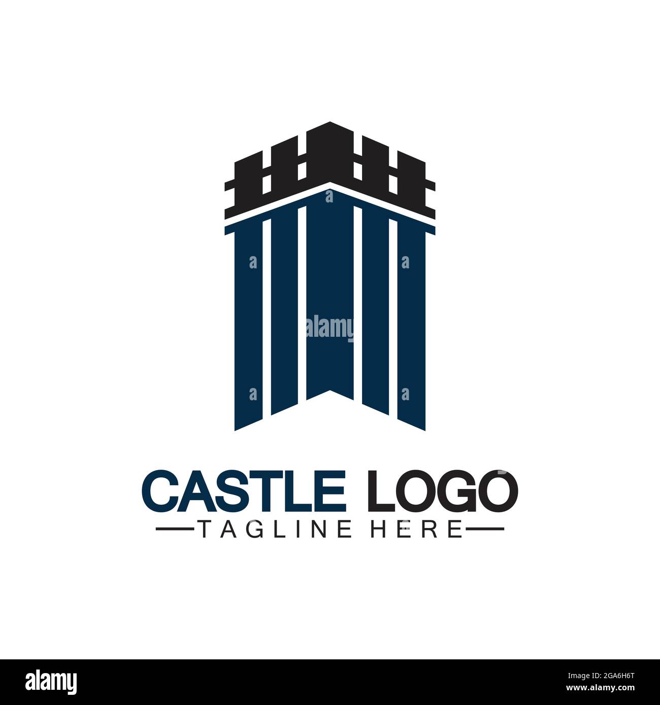 Castle Logo symbol vector illustration design template Stock Vector