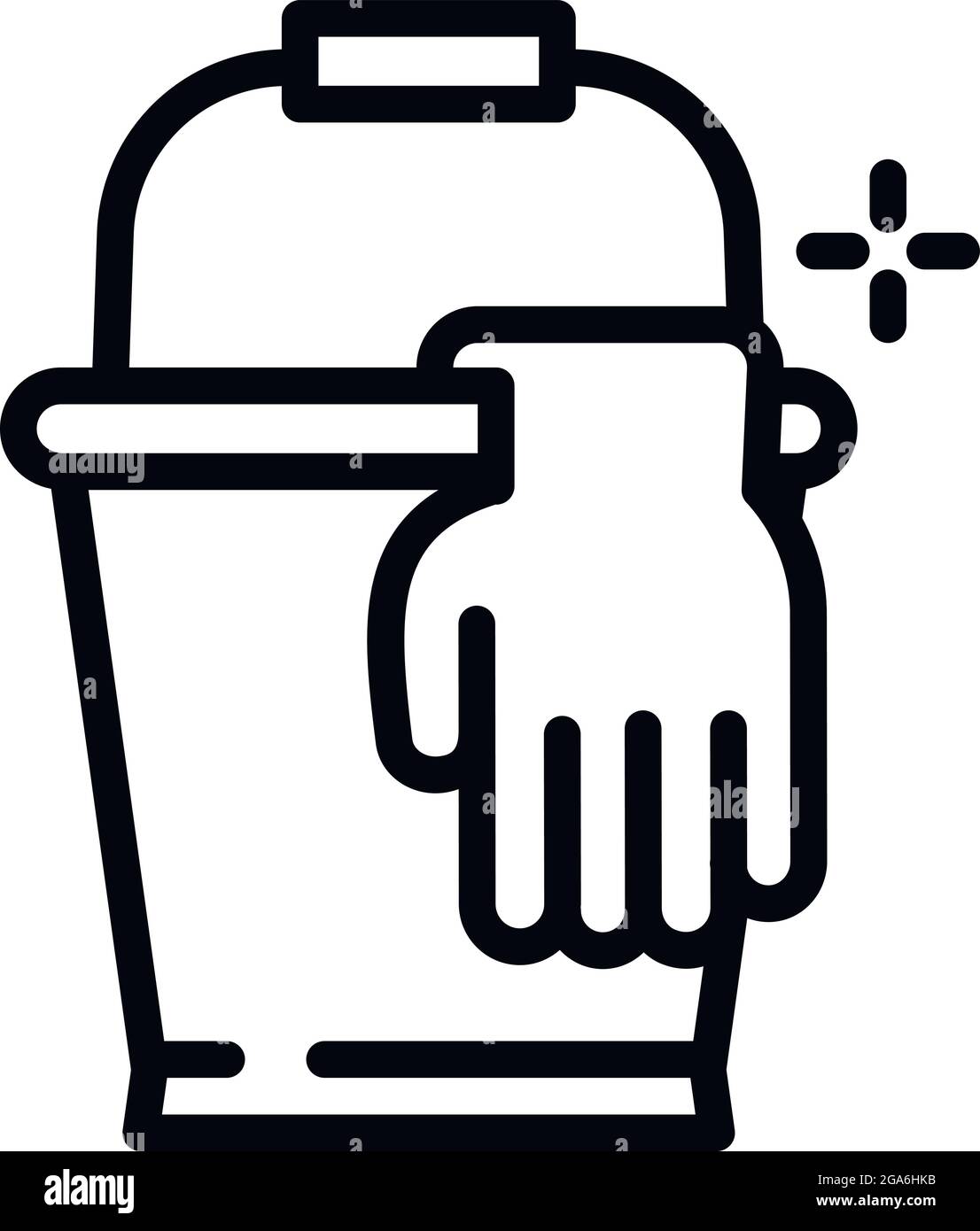 Cleaner bucket icon. Outline cleaner bucket vector icon for web design ...