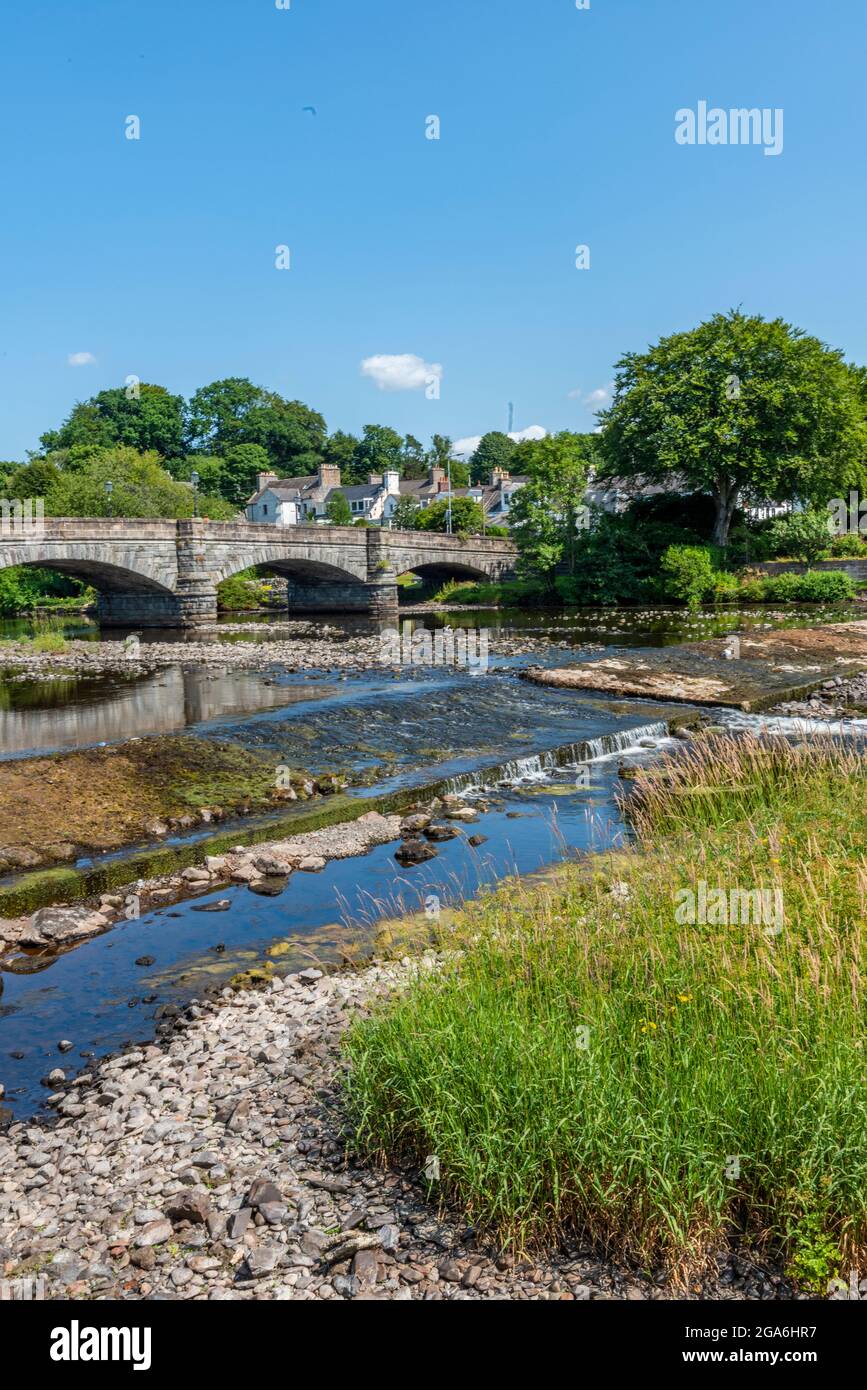 the historic stone arched bridge over the river cree at newton stewart