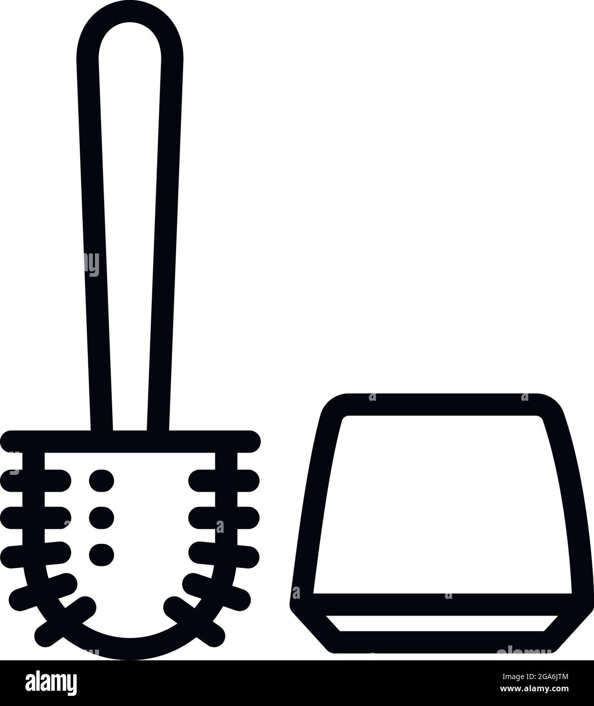 Toilet brush icon. Outline toilet brush vector icon for web design isolated on white background Stock Vector