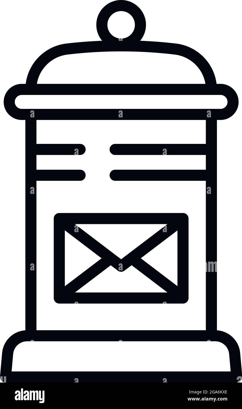 Street mail box icon. Outline street mail box vector icon for web design isolated on white background Stock Vector