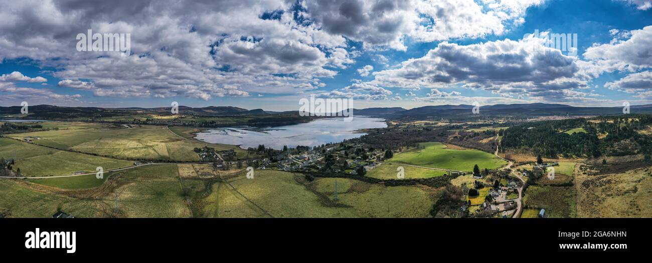 Dornoch Firth from above Ardgay, Sutherland, Scotland. Stock Photo