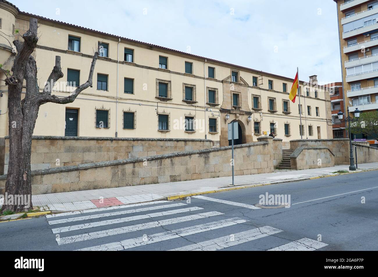PLASENCIA, SPAIN - Apr 02, 2021: Barracks house of Guardia Civil in Plasencia, a village of Caceres province, Extremadura, Spain. cops Stock Photo