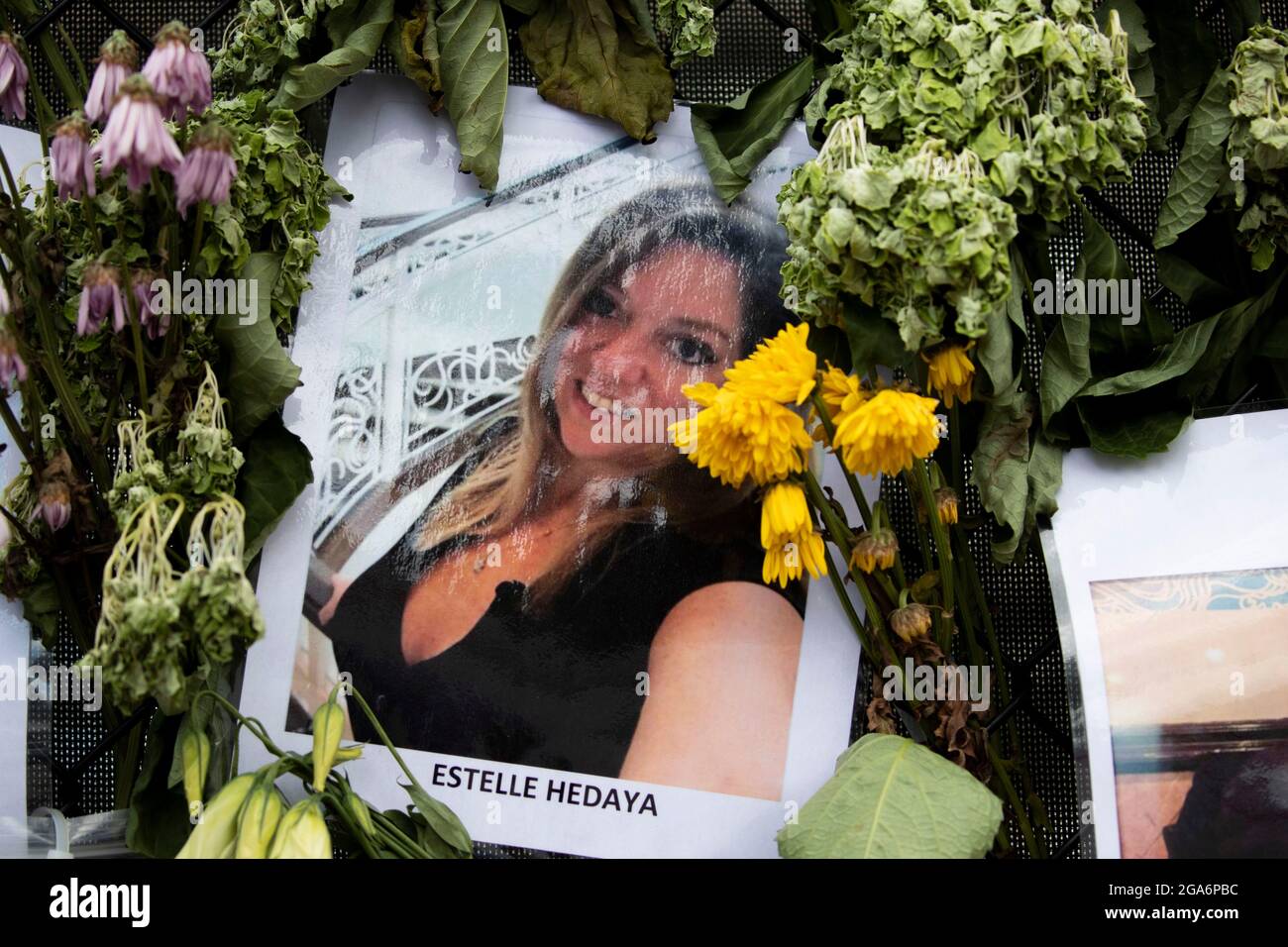 USA. 12th July, 2021. A photo of Estelle Hedaya is posted on the