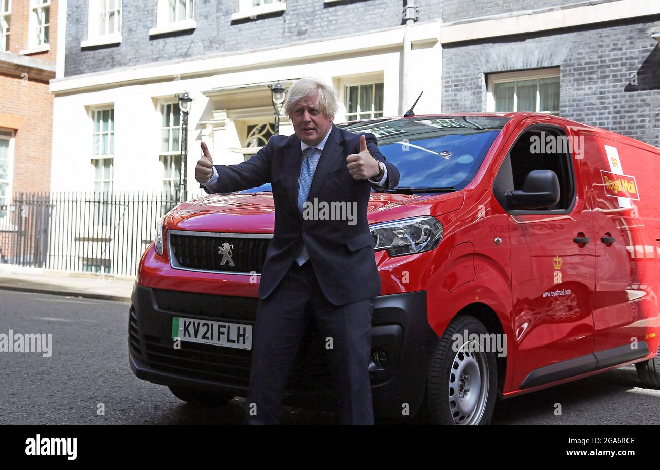 London, England, UK. 29th July, 2021. UK Prime Minister BORIS JOHNSON is seen at Downing Street during a photocall for electric cars. (Credit Image: © Tayfun Salci/ZUMA Press Wire) Stock Photo