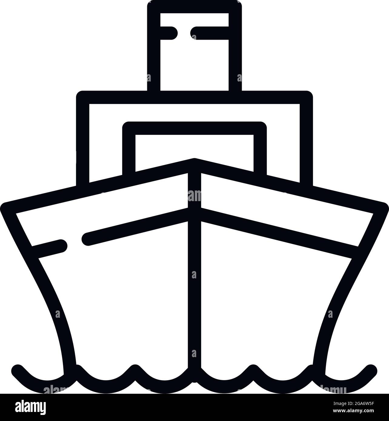 Marine ship icon. Outline Marine ship vector icon for web design isolated on white background Stock Vector