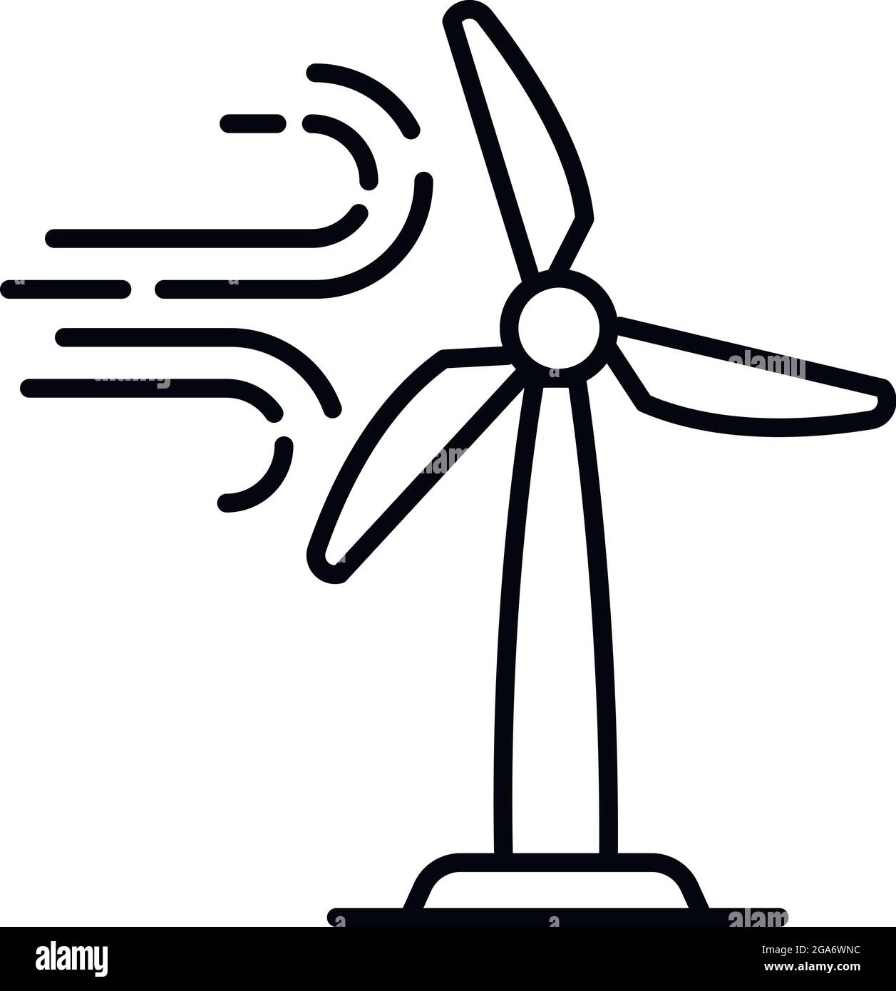 Eco wind turbine icon. Outline eco wind turbine vector icon for web ...