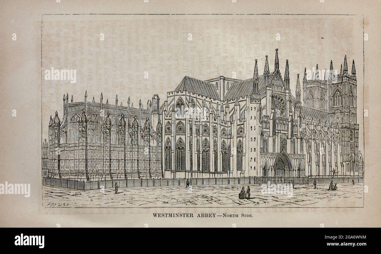 Westminster Abbey From the book ' London and its environs : a practical guide to the metropolis and its vicinity, illustrated by maps, plans and views ' by Adam and Charles Black Published in Edinburgh by A. & C. Black 1862 Stock Photo