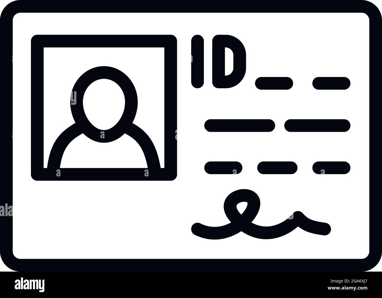 Driver license id icon. Outline Driver license id vector icon for web ...