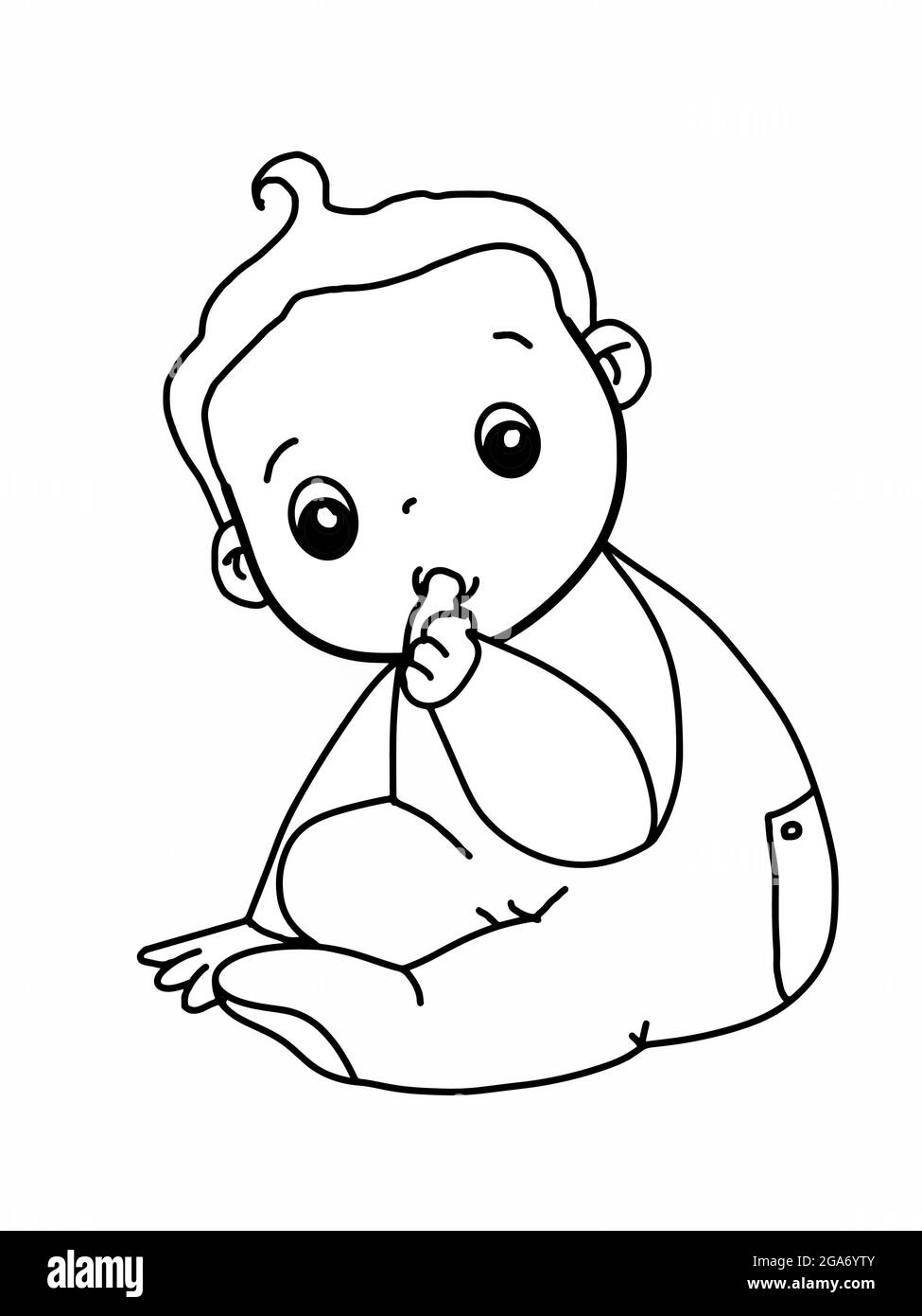 Cute baby,cartoon characters, thumb sucking,line art Stock Photo - Alamy Cute baby,cartoon characters, thumb sucking,line art Stock Photo - Alamy