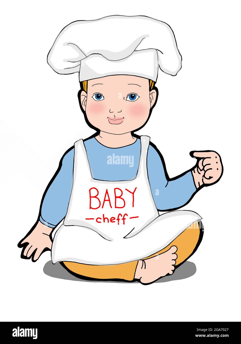 Cartoon, baby, cheff  characters  illustration drawing . Stock Photo