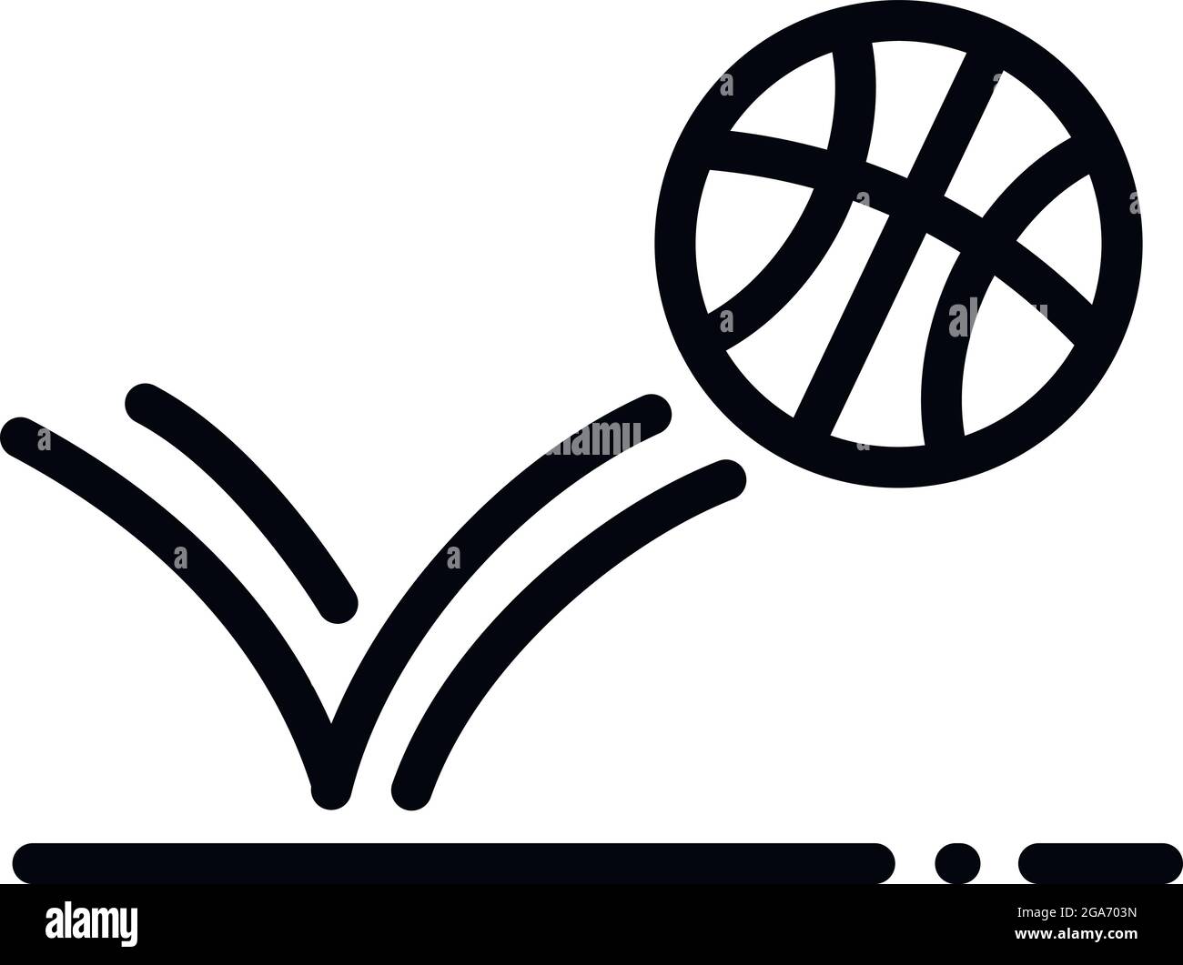 Basketball throw ball icon. Outline Basketball throw ball vector icon