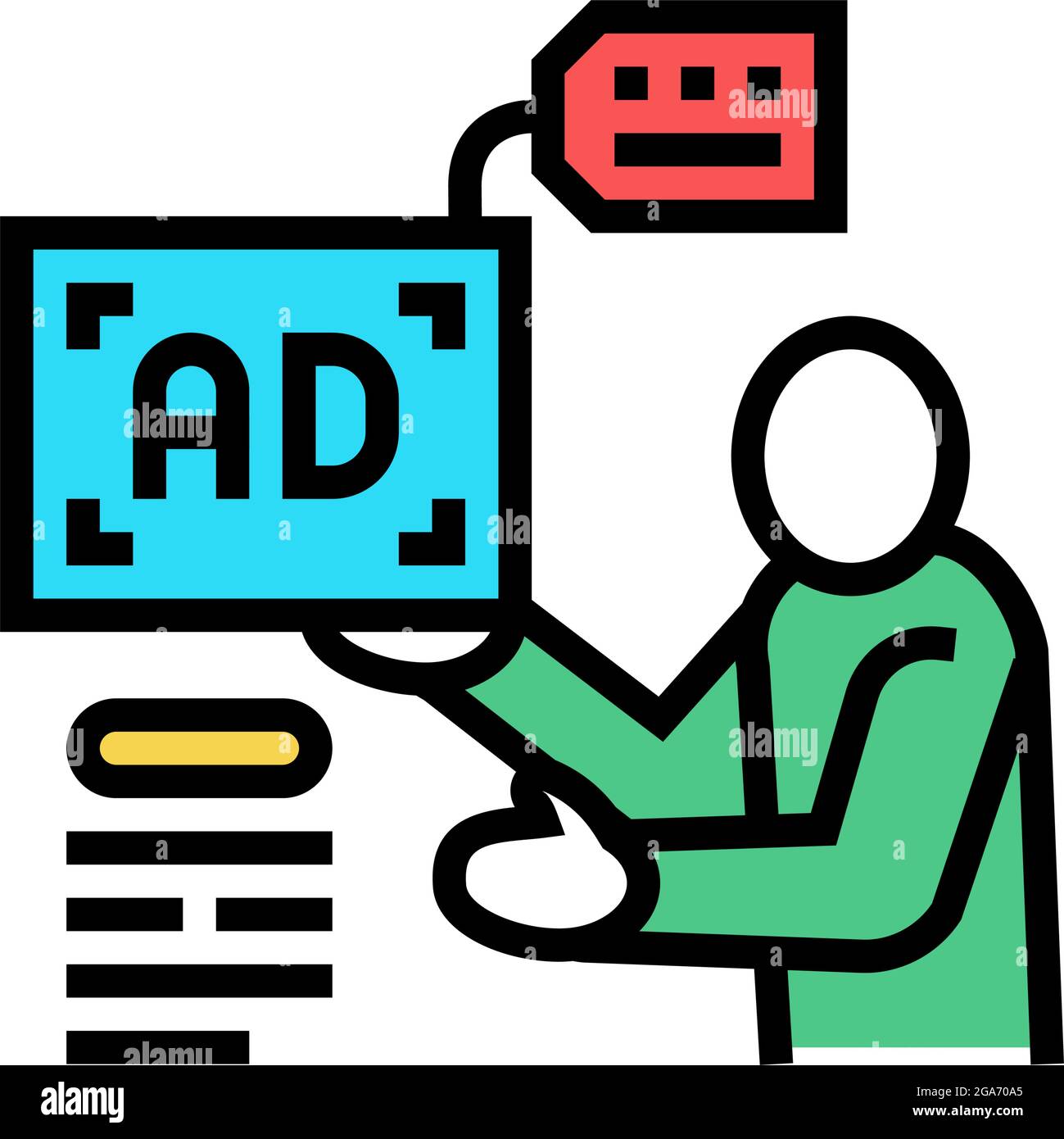 advertiser of ad placement color icon vector illustration Stock Vector ...