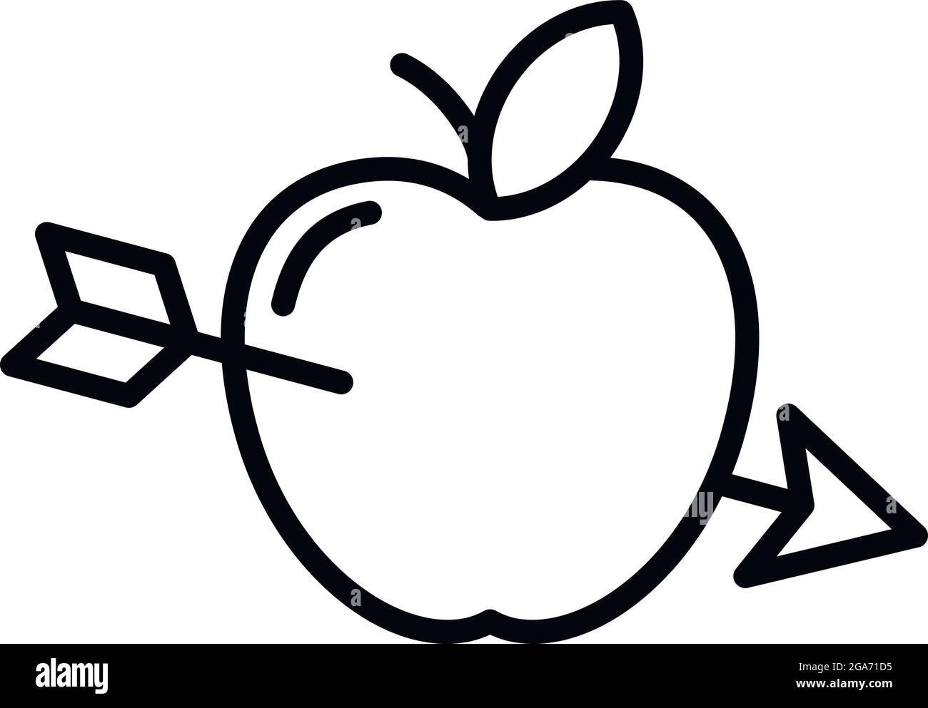 rounded arrow clipart black and white apple