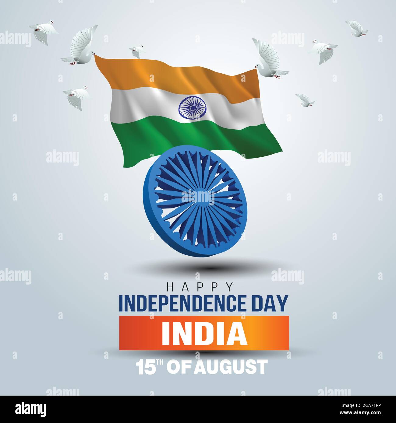 happy independence day India. 3d Ashoka chakra and Indian flag ...