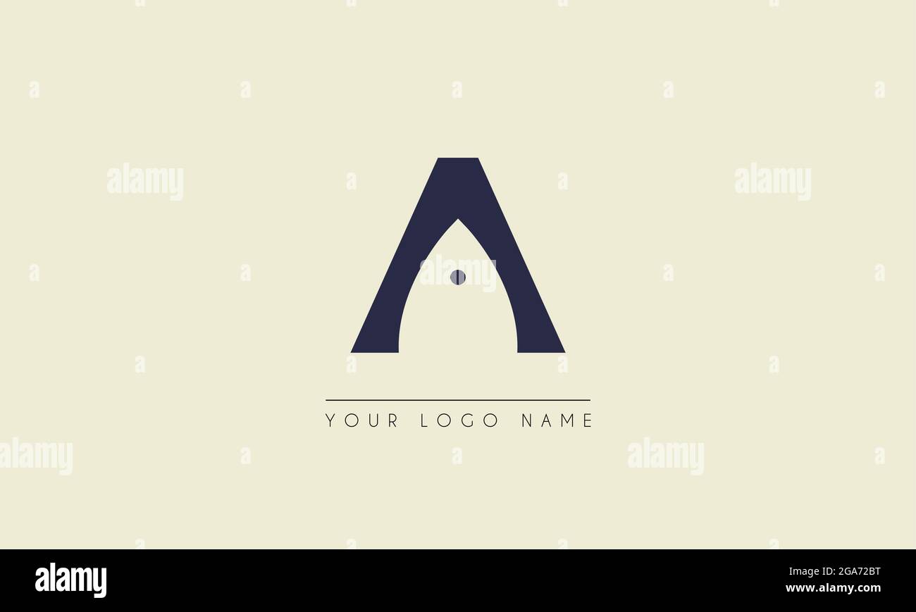 initial letter A negative space with dish head icon design vector illustration Stock Vector