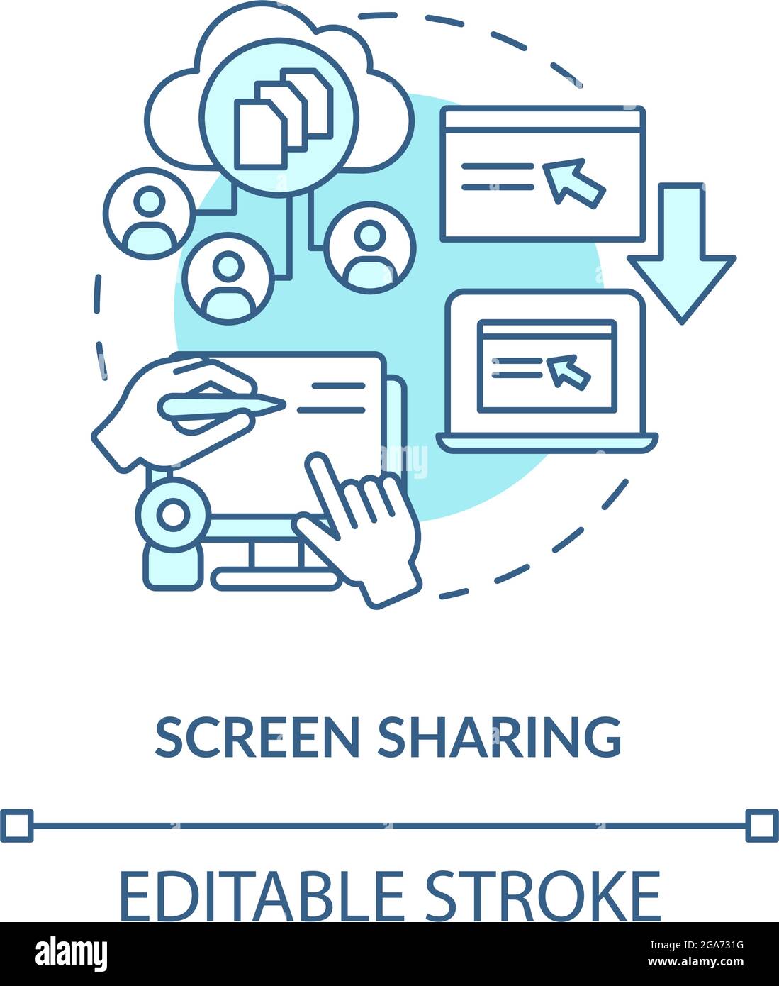 Screen sharing blue concept icon Stock Vector Image & Art Alamy