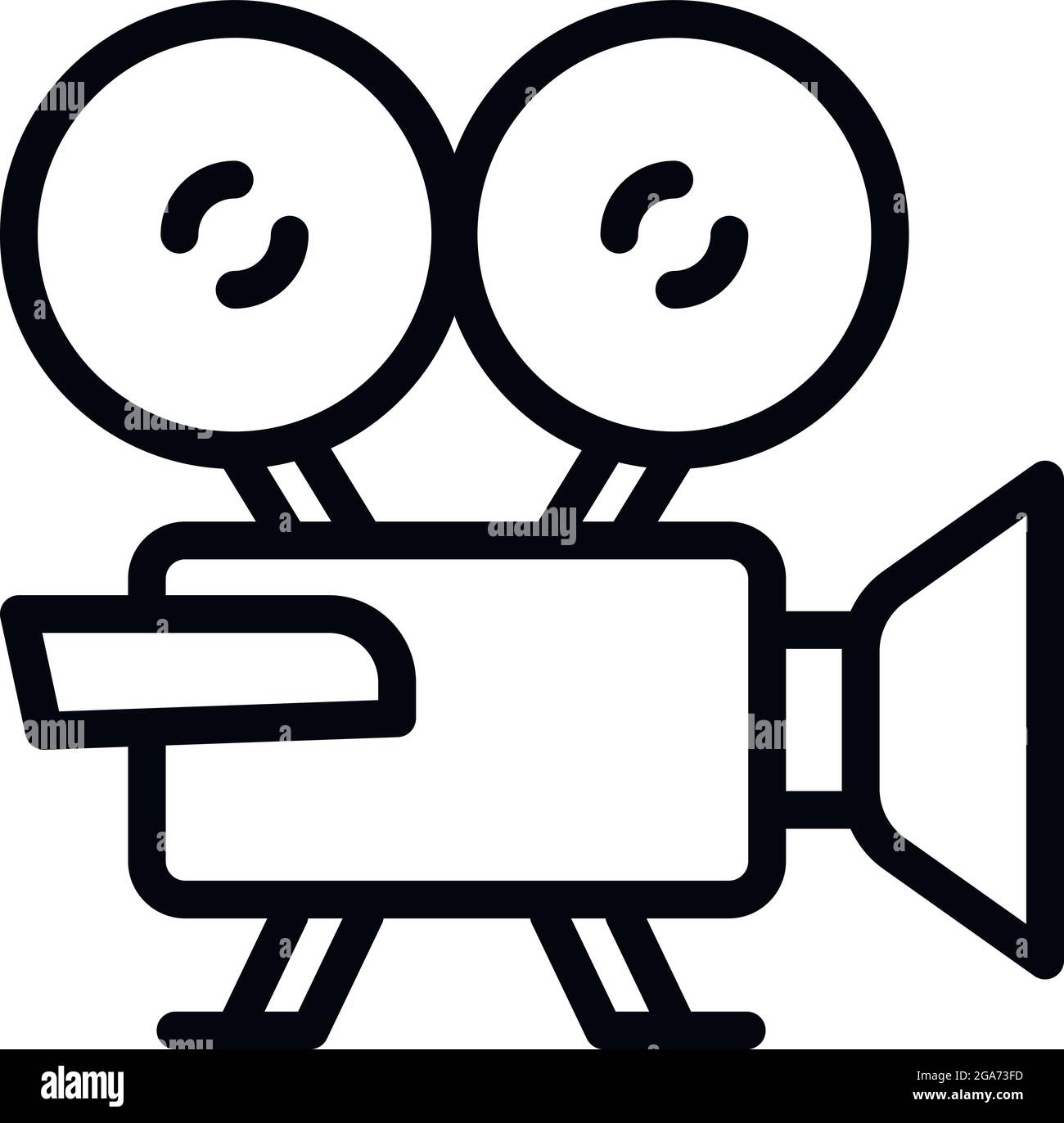 Movie camera icon. Outline Movie camera vector icon for web design isolated on white background Stock Vector